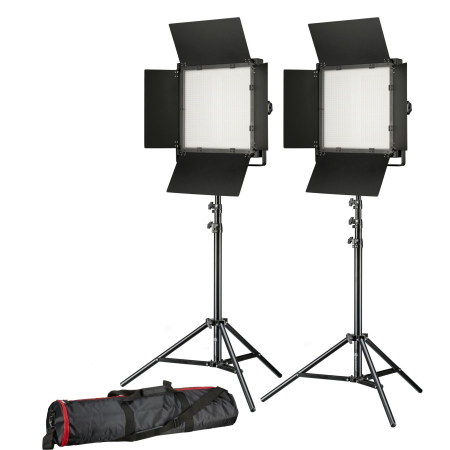 Led Sets | Bresser Bresser Led Foto-Video Set 2X Ls-600 38W/5.600Lux + 2X Stativ