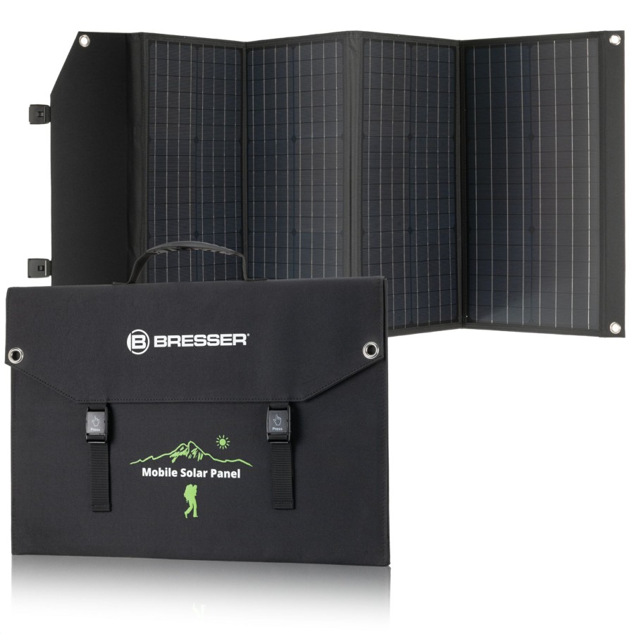 Mobile Stromversorgung | Bresser Bresser Mobiles Solar-Ladegerat 120 Watt Mit Usb- U. Dc-Anschluss