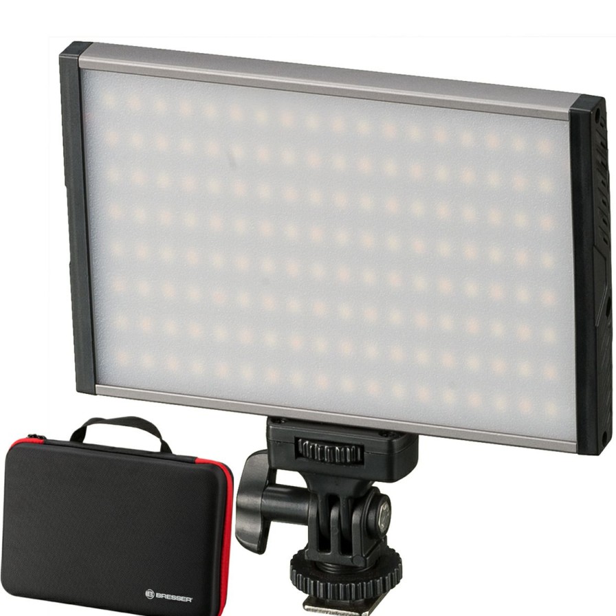 Led | Bresser Bresser Pt Pro 15B Bi-Color Led Videoleuchte Mit Etui