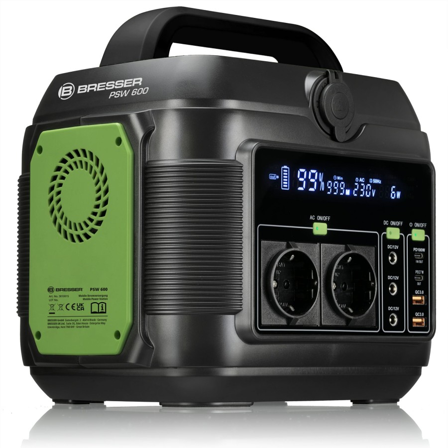 Stromversorgung | Bresser Bresser Set Mobile Power Station 600 W + Solar-Ladegerat 90 W