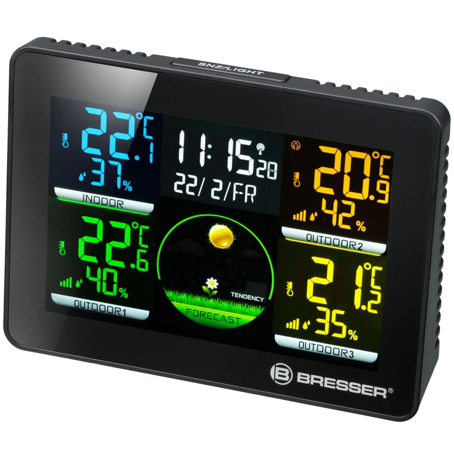 Wetterstationen | Bresser Bresser Thermo Hygro Quadro Nlx - Thermo-/Hygrometer Mit 3 Ausensensoren