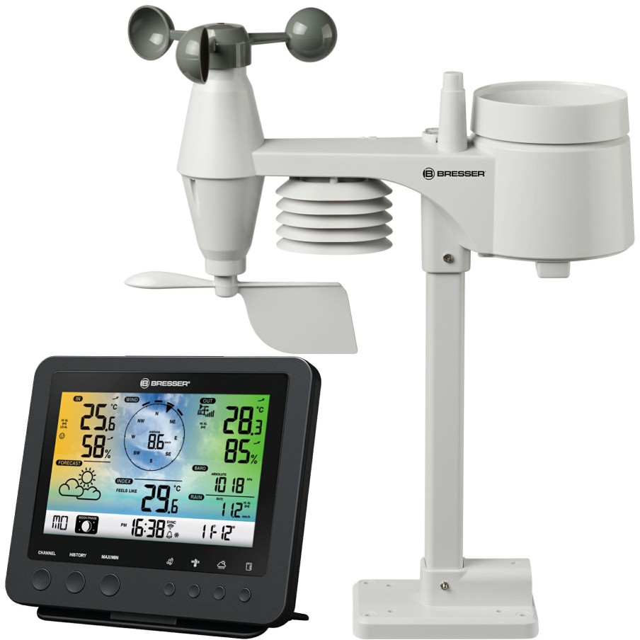 Wlan-Wetterstationen/-Center | Bresser Bresser Wlan Farbwetterstation Mit 5-In-1-Profi-Sensor