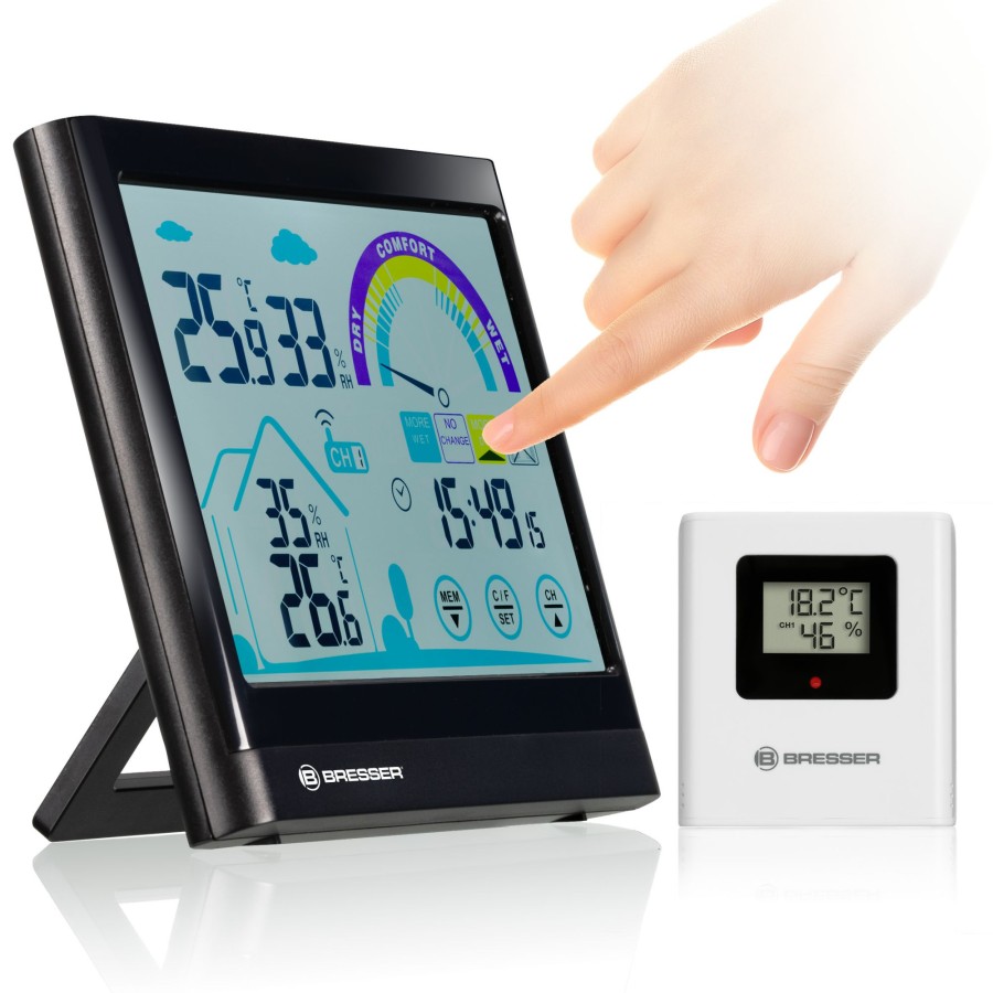 Thermometer/Hygrometer | Bresser Bresser Ventair Thermo-/ Hygrometer Mit Touchscreenfunktion Und Luftungsempfehlung