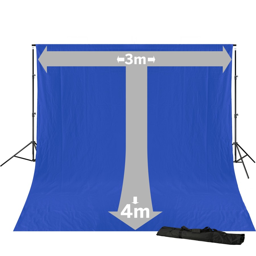 Hintergrundsysteme | Bresser Bresser Br-D23 Hintergrundsystem + Hintergrundtuch 3 X 4M Chromakey Blau