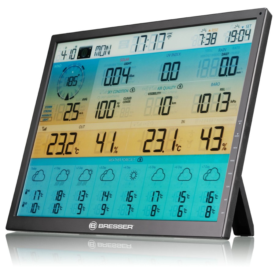 Wlan-Wetterstationen/-Center | Bresser Bresser 8-Tage 4Cast Xl Wlan-Wetterstation 7-In-1 Solar