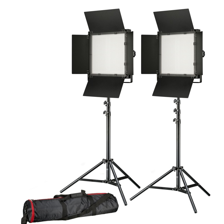 Led | Bresser Bresser Led Foto-Video Set 2X Ls-600 38W/5.600Lux + 2X Stativ