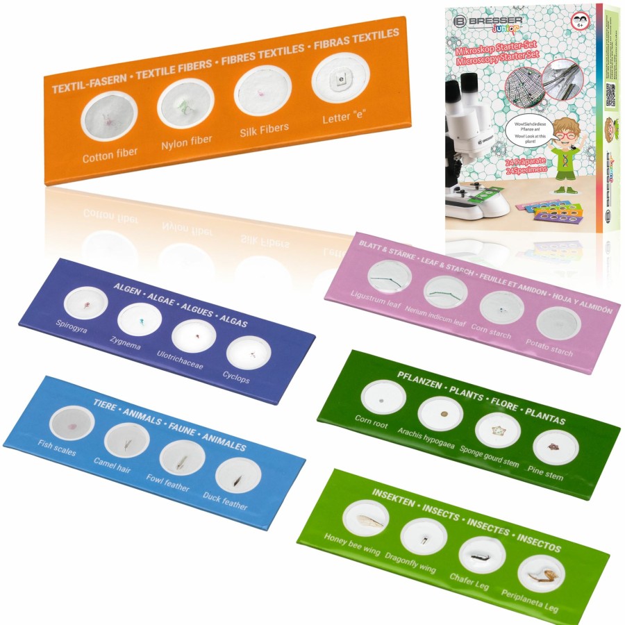 Lernen & Entdecken | Bresser Bresser Junior 24 Dauerpraparate Mikroskop-Starter-Set