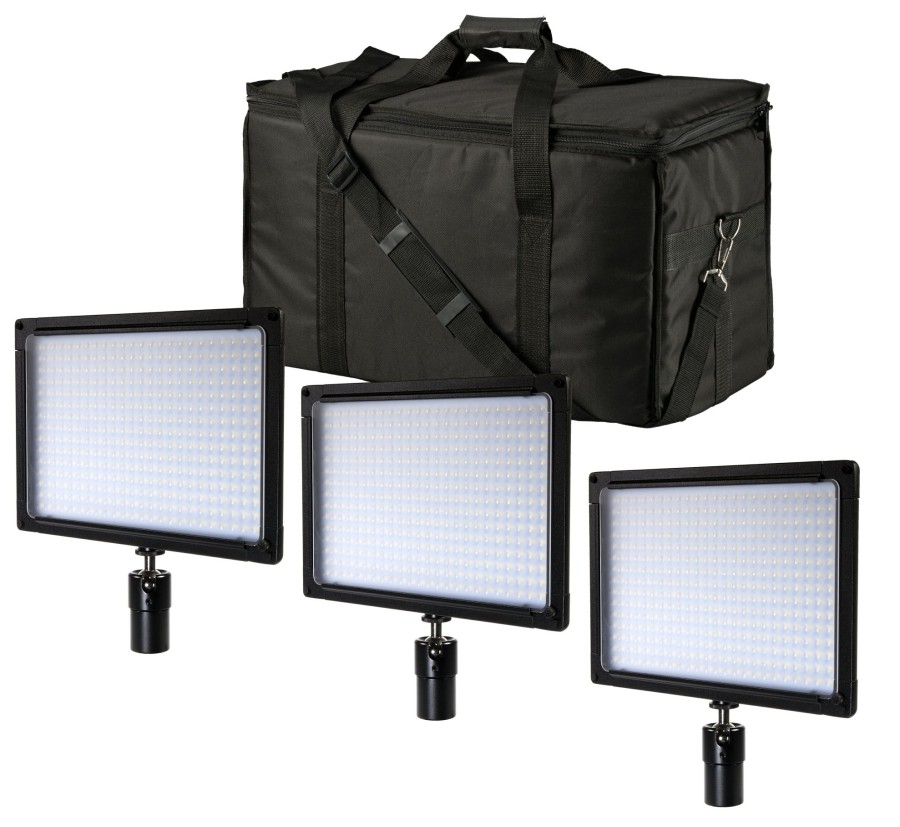 Led Sets | Bresser Bresser Sh-360A Bi-Color Led Flachenleuchten 3Er Set