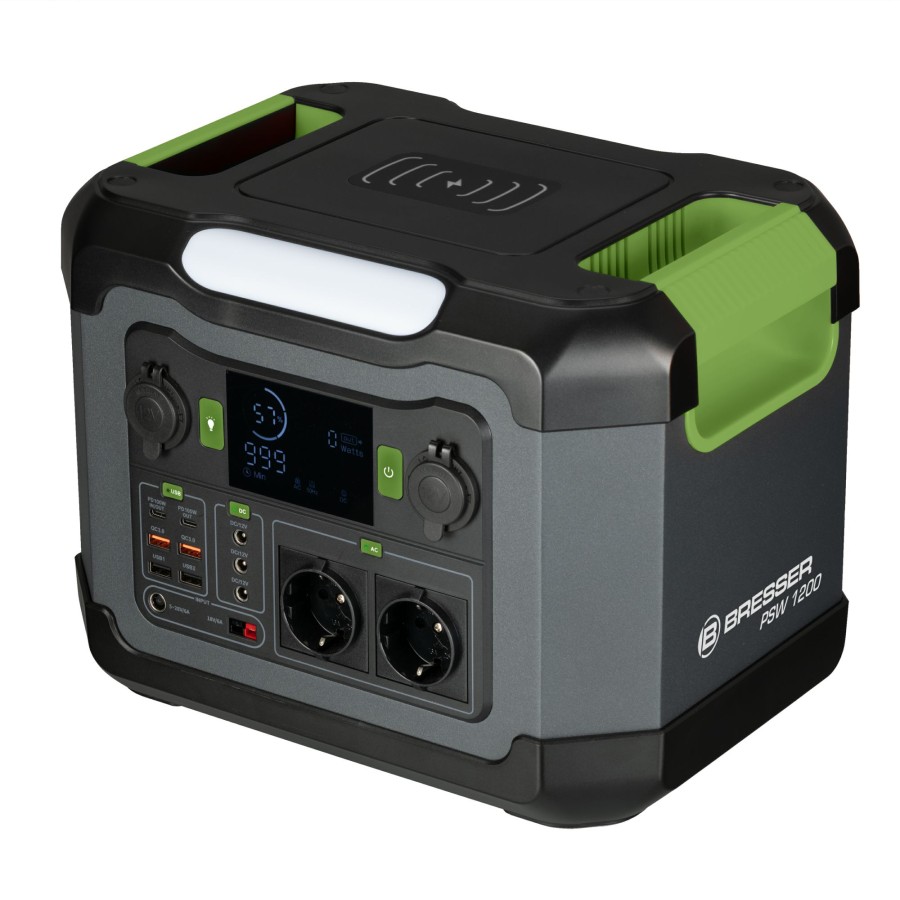 Stromversorgung | Bresser Bresser Set Mobile Power-Station 1.200 W + Solar-Ladegerat 120 W