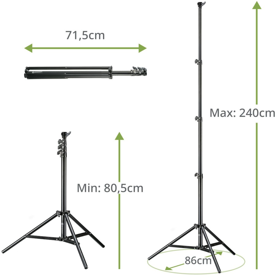 Lampenstative | Bresser Bresser Lampenstativset Br-Tp240 Pro-1 (3 Stuck) Inklusive Stativtasche