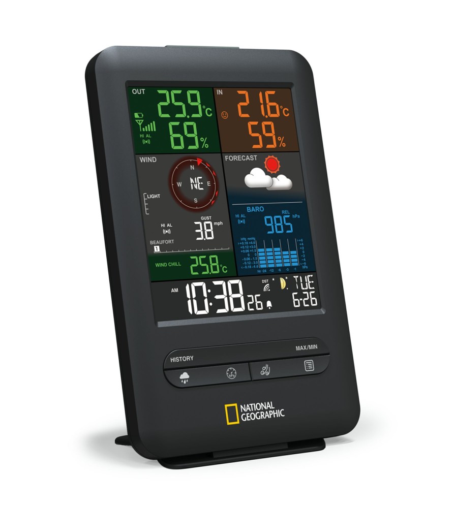 Wettercenter | Bresser National Geographic Color-Display Funk Wetterstation 5In1