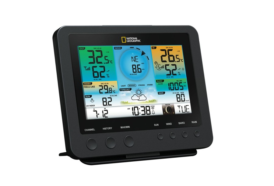 Wettercenter | Bresser National Geographic Wlan Farbwetterstation Mit 7-In-1 Profi-Sensor